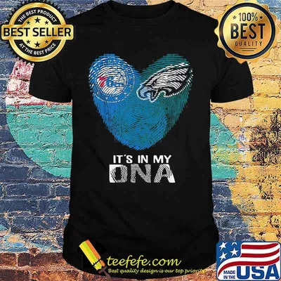 Eagles 76ers It's In My Dna Heart Fingerprints Shirt