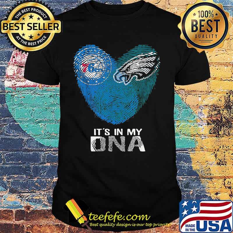 Eagles 76ers It's In My Dna Heart Fingerprints Shirt