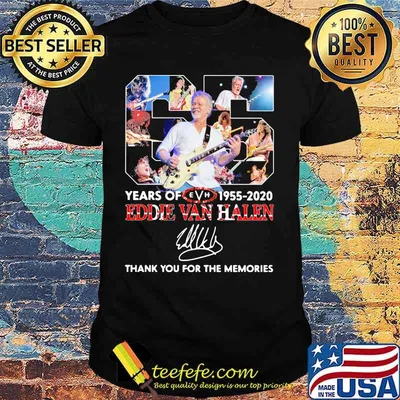 Eddie Van Halen Legends Never Die 65 Years Of 1955 2020 Thank You For The Memories Shirt
