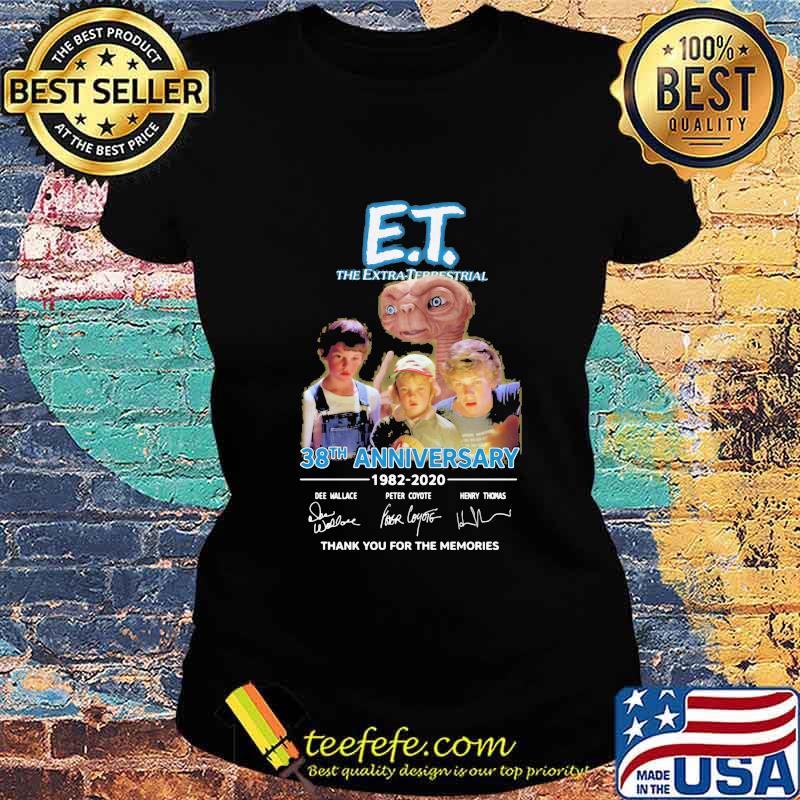Et the extra terrestrial 38th anniversary 1982 2020 thank you for the memories signatures s Ladies tee Et the extra terrestrial 38th anniversary 1982 2020 thank you for the memories signatures s Ladies tee