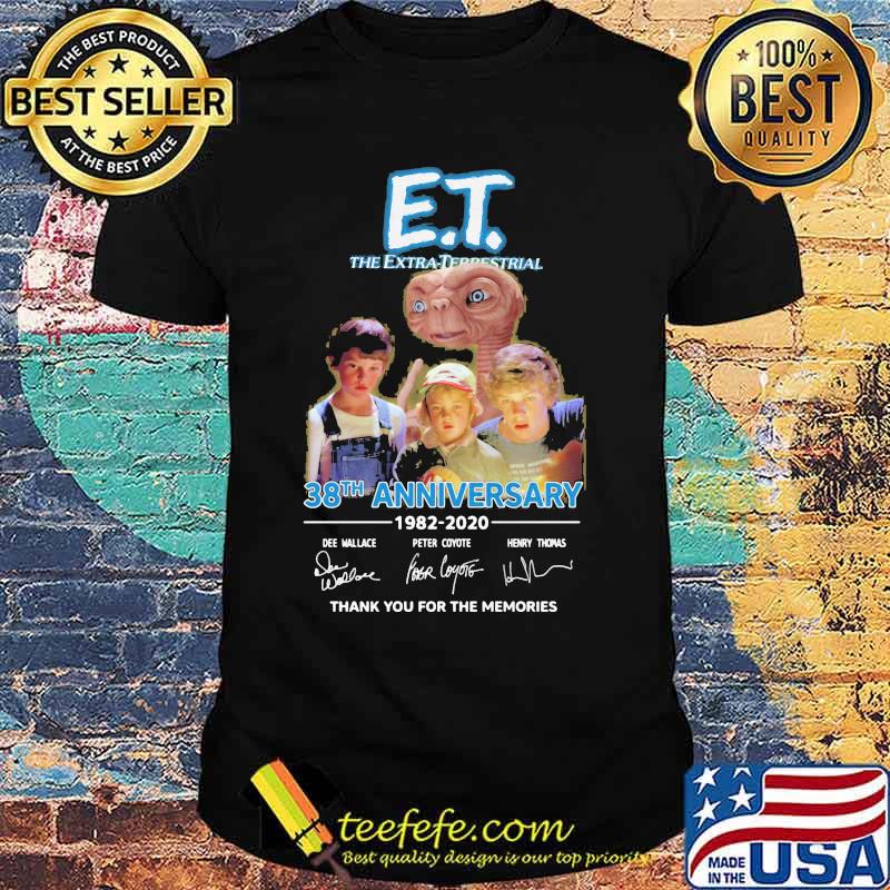 Et the extra terrestrial 38th anniversary 1982 2020 thank you for the memories signatures shirt Et the extra terrestrial 38th anniversary 1982 2020 thank you for the memories signatures shirt