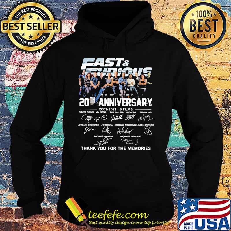 Fast and furious 20th anniversary 2001 2021 9 films thank for the memories signatures s Hoodie Fast and furious 20th anniversary 2001 2021 9 films thank for the memories signatures s Hoodie