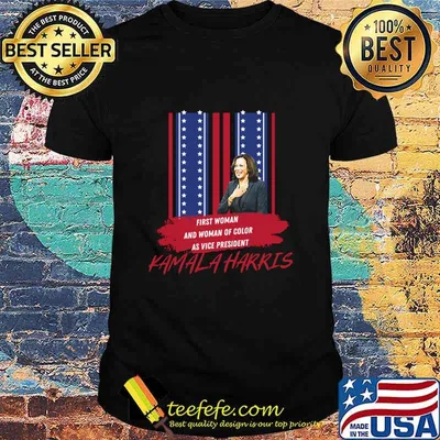First Woman And Woman Of Color As Vice President Kamala Harris American Flag Shirt