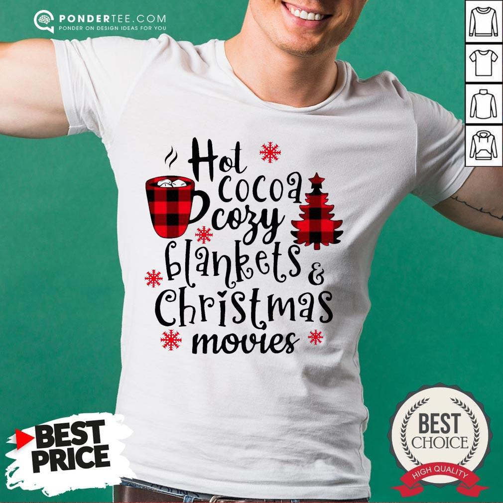 Funny Cocoa Cozy Blankets And Christmas Movies Shirt