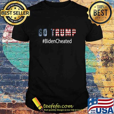 Go Trump Biden Cheated Vote American Flag Shirt