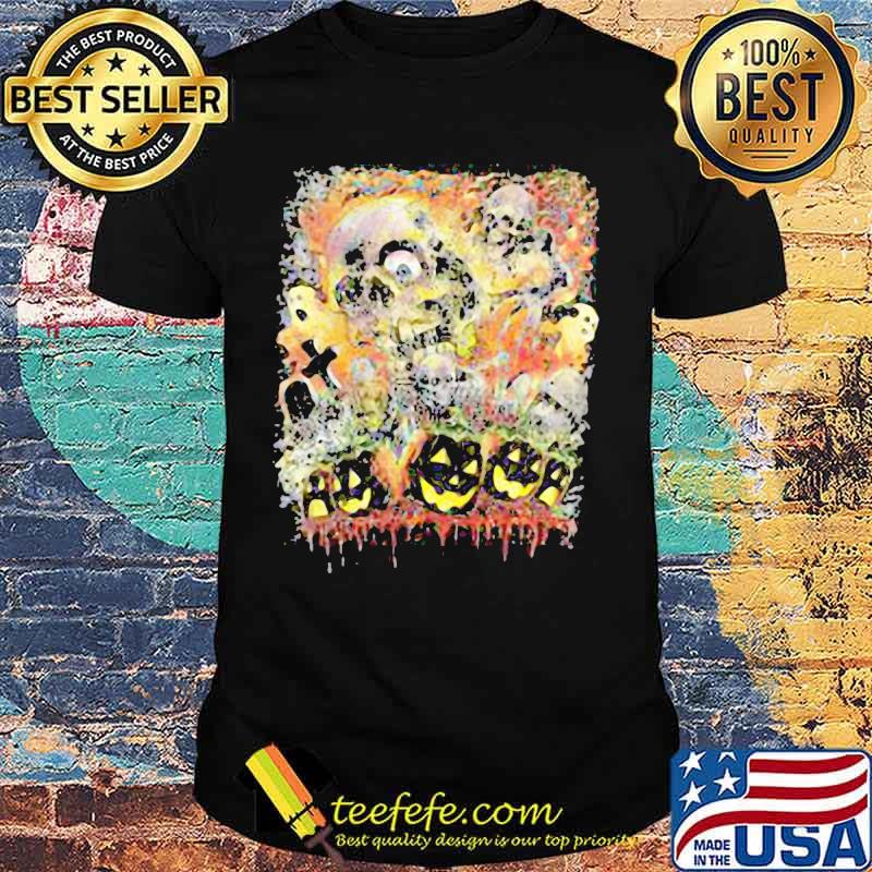 God Cross Skull Witch Pumpkin Halloween Shirt