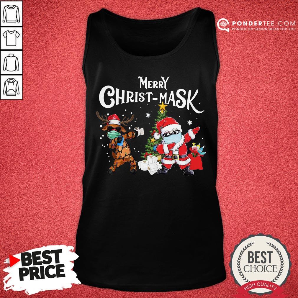 Good Merry Chrismask Santa Reindeer Face Mask Christmas Shirt