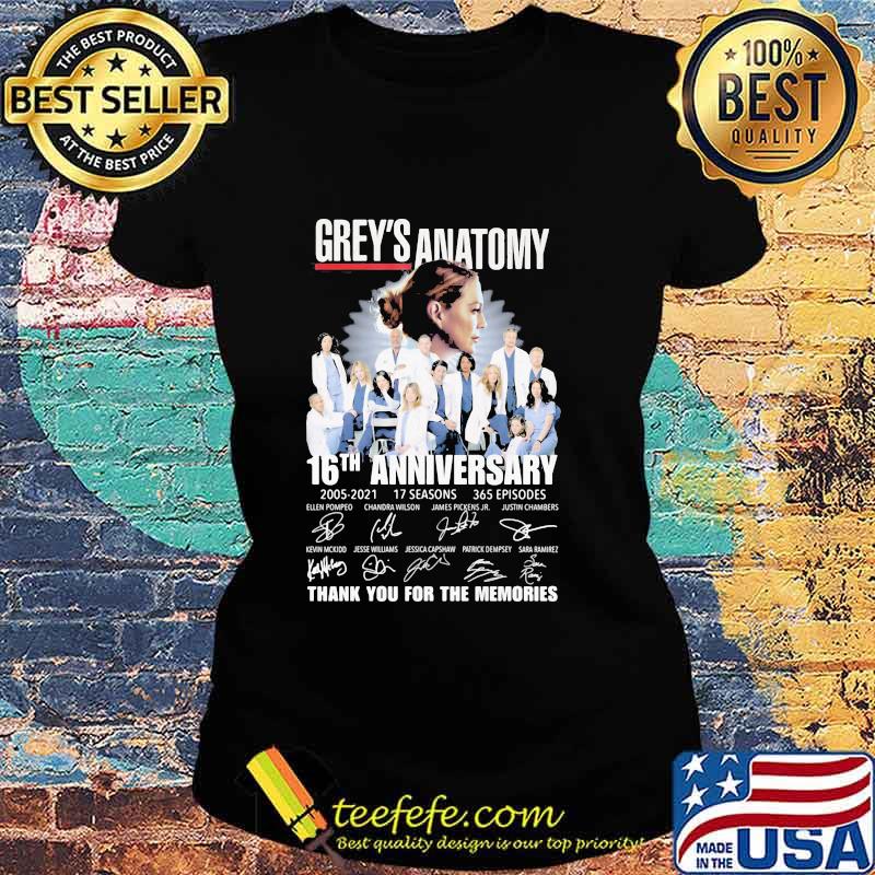 Grey’s Anatomy 16th Anniversary Birthday Thank For The Memories Signature Shirt Ladies tee Grey’s Anatomy 16th Anniversary Birthday Thank For The Memories Signature Shirt Ladies tee