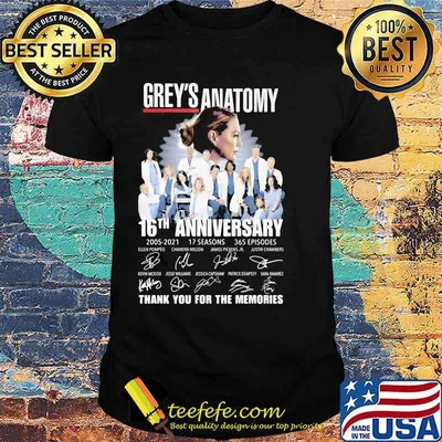 Grey’s Anatomy 16th Anniversary Birthday Thank For The Memories Signature Shirt