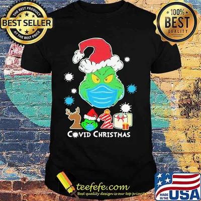 Grinch mask 2020 covid christmas shirt