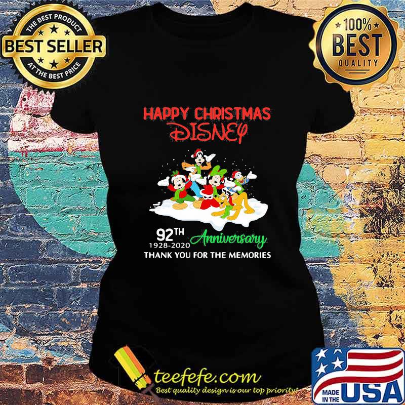 Happy christmas disney 92th 1928 2020 anniversary thank you for the memories s Ladies tee Happy christmas disney 92th 1928 2020 anniversary thank you for the memories s Ladies tee