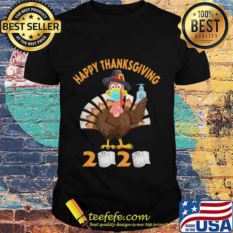Happy thanksgiving turkey face mask quarantine 2020 shirt