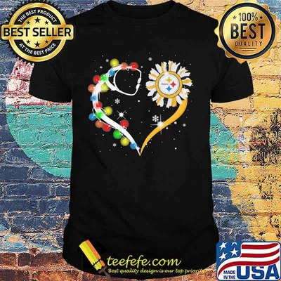 Heart Flower Sparkling Lights Steelers Shirt