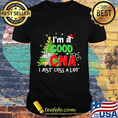 I’m A Good Can I Just Cuss A Lot Logo Smt Christmas Tree Merry Xmas Shirt