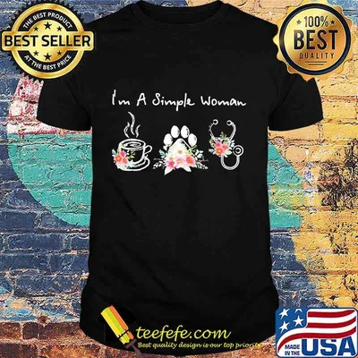 I’m A Simple Woman Coffee Dog Medical Flowers Shirt