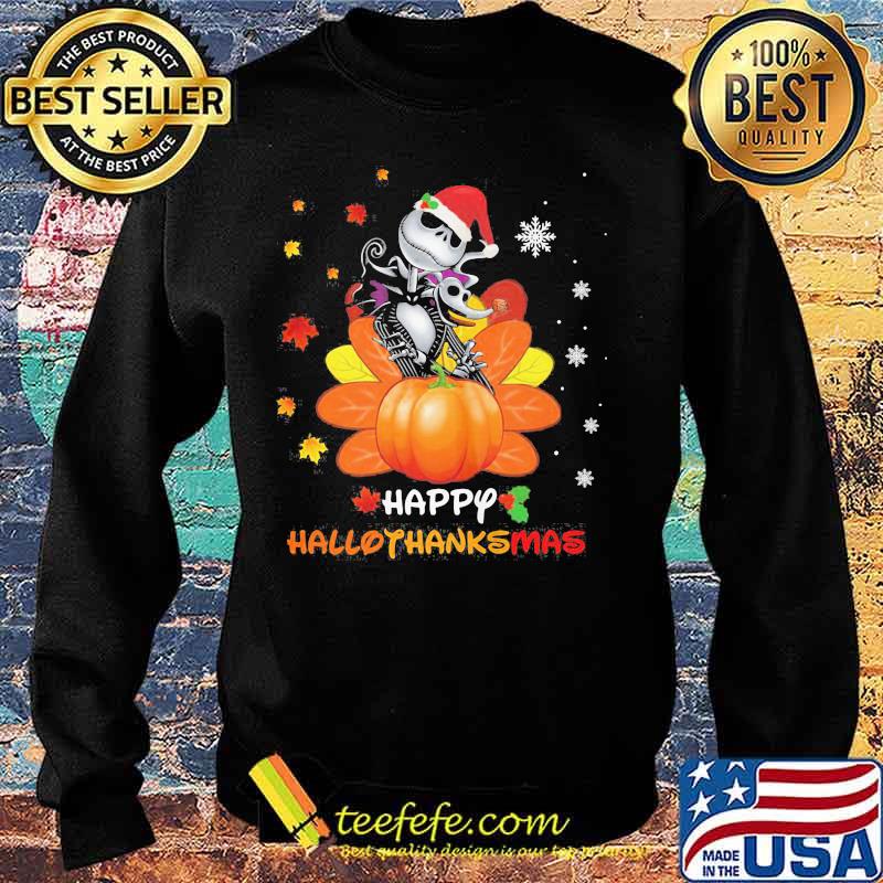 Jack skellington happy hallothanksmas halloween thanksgiving christmas s Sweater Jack skellington happy hallothanksmas halloween thanksgiving christmas s Sweater