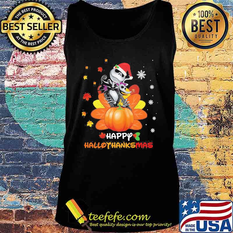 Jack skellington happy hallothanksmas halloween thanksgiving christmas s Tank top Jack skellington happy hallothanksmas halloween thanksgiving christmas s Tank top
