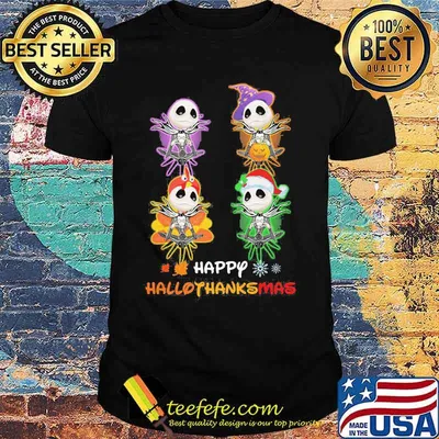 Jack skellington happy hallothanksmas shirt