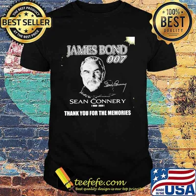 James bond 007 sean connery 1930 2020 thank you for the memories signature shirt