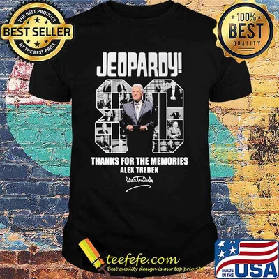 Jeopardy 80 thanks for the memories alex trebek signature shirt
