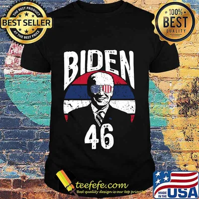 Joe Biden 46 Glasses American Flag Vintage Retro Shirt