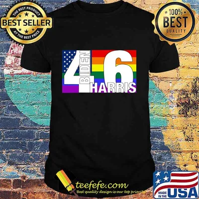 Joe Biden Kamala Harris 2020 46 Rainbow Gay Pride LGBT Flag Shirt