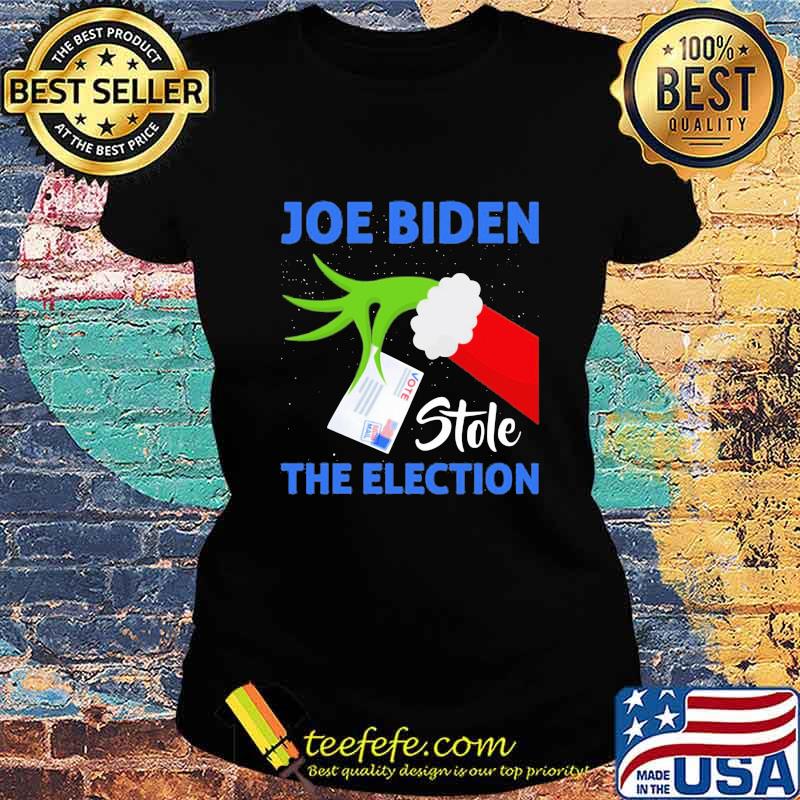 Joe biden stole the election merry christmas grinch holding vote s Ladies tee Joe biden stole the election merry christmas grinch holding vote s Ladies tee