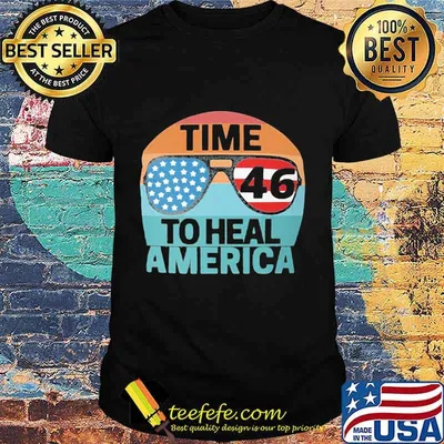 Joe biden time 46 to heal america vintage retro shirt