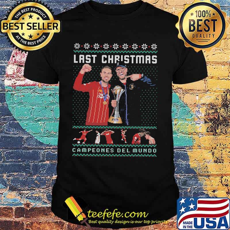 Last christmas campeones del mundo liverpool ugly shirt