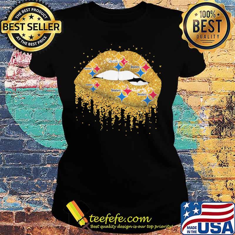 Lips pittsburgh steelers logo diamond s Ladies tee Lips pittsburgh steelers logo diamond s Ladies tee