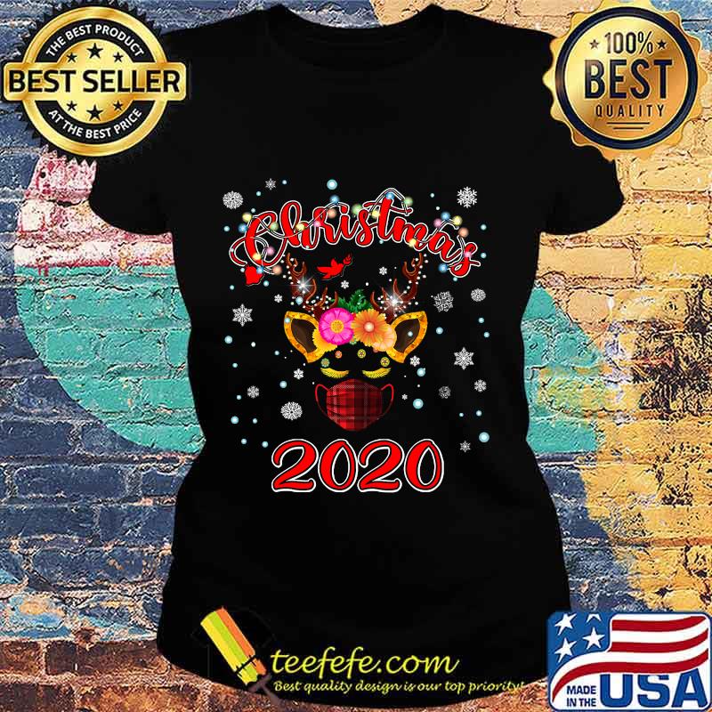 Lockdown christmas 2020 unicorn reindeer red plaid face mask s Ladies tee Lockdown christmas 2020 unicorn reindeer red plaid face mask s Ladies tee