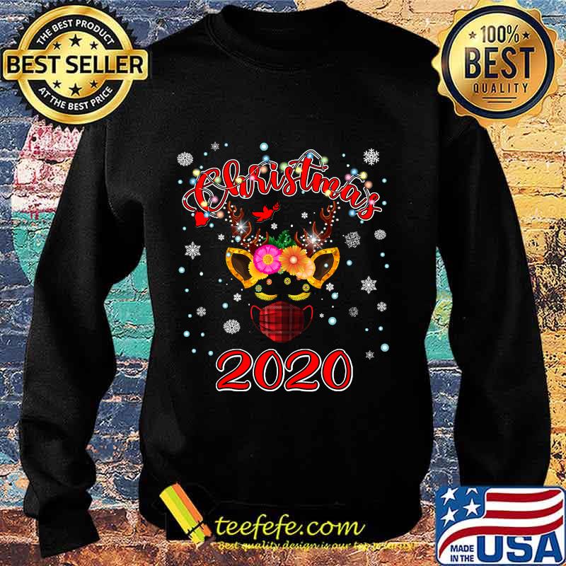 Lockdown christmas 2020 unicorn reindeer red plaid face mask s Sweater Lockdown christmas 2020 unicorn reindeer red plaid face mask s Sweater