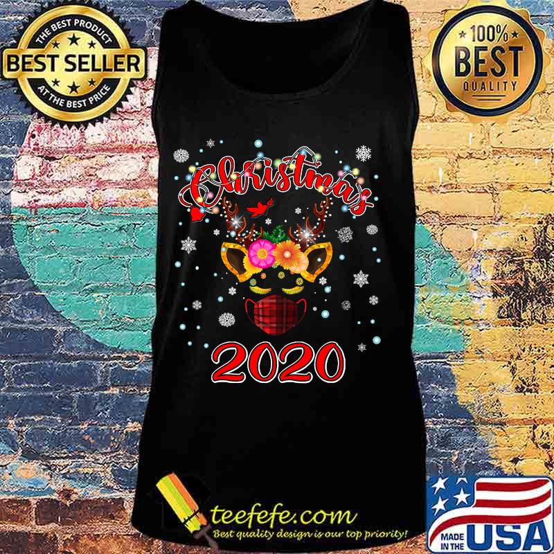 Lockdown christmas 2020 unicorn reindeer red plaid face mask s Tank top Lockdown christmas 2020 unicorn reindeer red plaid face mask s Tank top