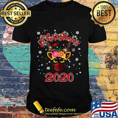 Lockdown christmas 2020 unicorn reindeer red plaid face mask shirt
