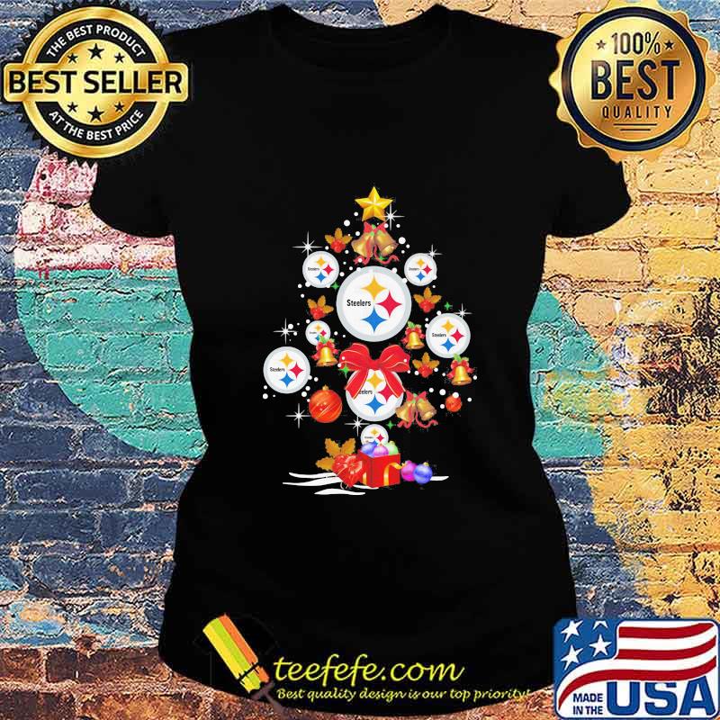 Logo Steelers Christmastree Merry Xmas Shirt Ladies tee Logo Steelers Christmastree Merry Xmas Shirt Ladies tee