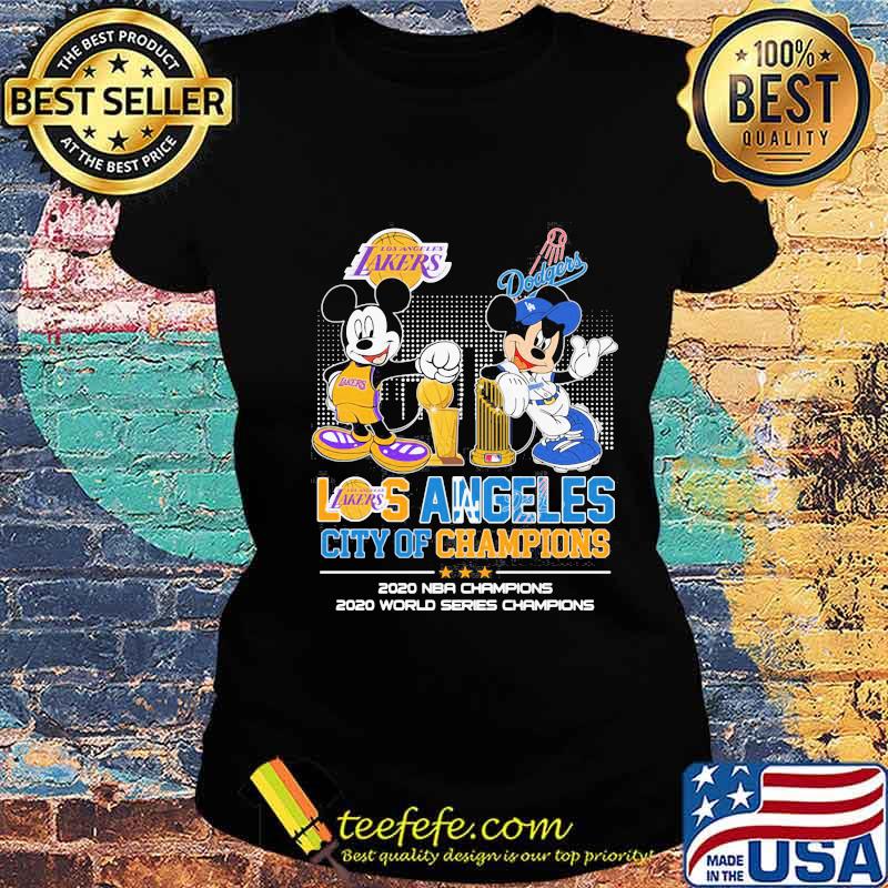 Los Angeles City Of Champions 2020 Nba World Series Mickey Dodgers Shirt Ladies tee Los Angeles City Of Champions 2020 Nba World Series Mickey Dodgers Shirt Ladies tee