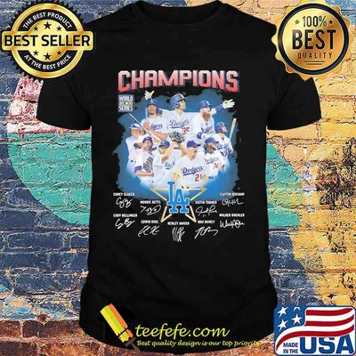 Los angeles dodgers world 2020 series signatures shirt