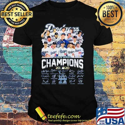 Los angeles dodgers world series champions 2020 signatures shirt