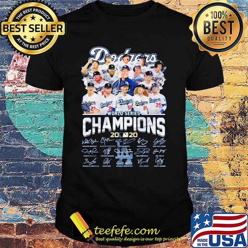 Los angeles dodgers world series champions 2020 signatures shirt