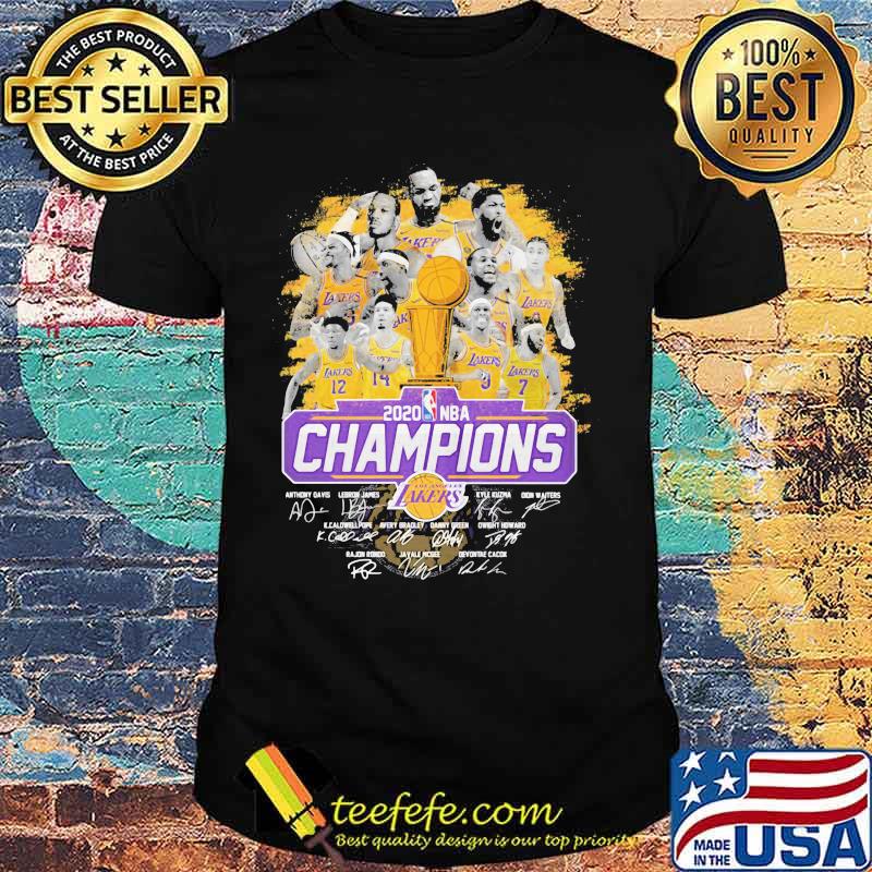Los angeles lakers 2020 nba champions signatures shirt