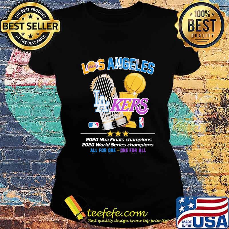 Los angeles lakers 2020 nba finals champions world series champions all for one one for all s Ladies tee Los angeles lakers 2020 nba finals champions world series champions all for one one for all s Ladies tee