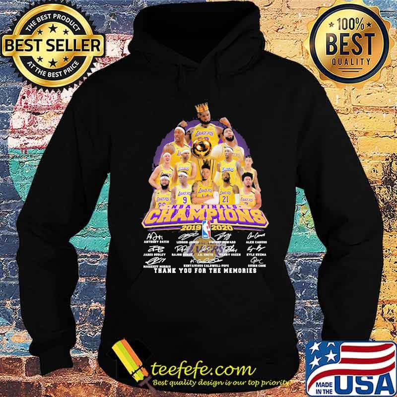 Los angeles lakers NBA final champions 2019 2020 thank you for the memories signatures s Hoodie Los angeles lakers NBA final champions 2019 2020 thank you for the memories signatures s Hoodie