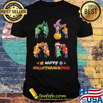 Maleficent happy hallothanksmas halloween thanksgiving christmas shirt