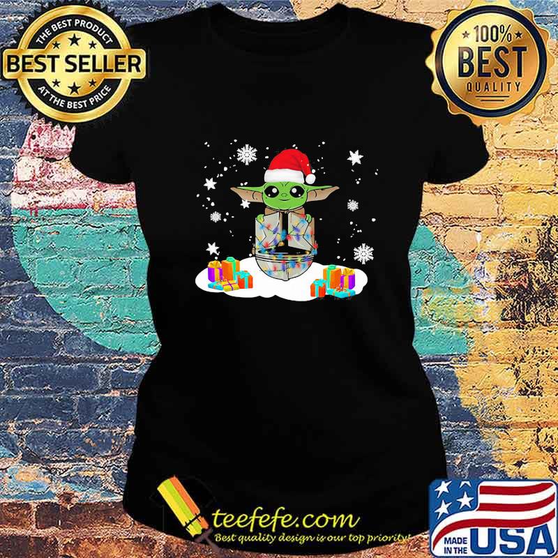Merry christmas baby yoda and darth vader head snow s Ladies tee Merry christmas baby yoda and darth vader head snow s Ladies tee