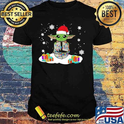 Merry christmas baby yoda and darth vader head snow shirt