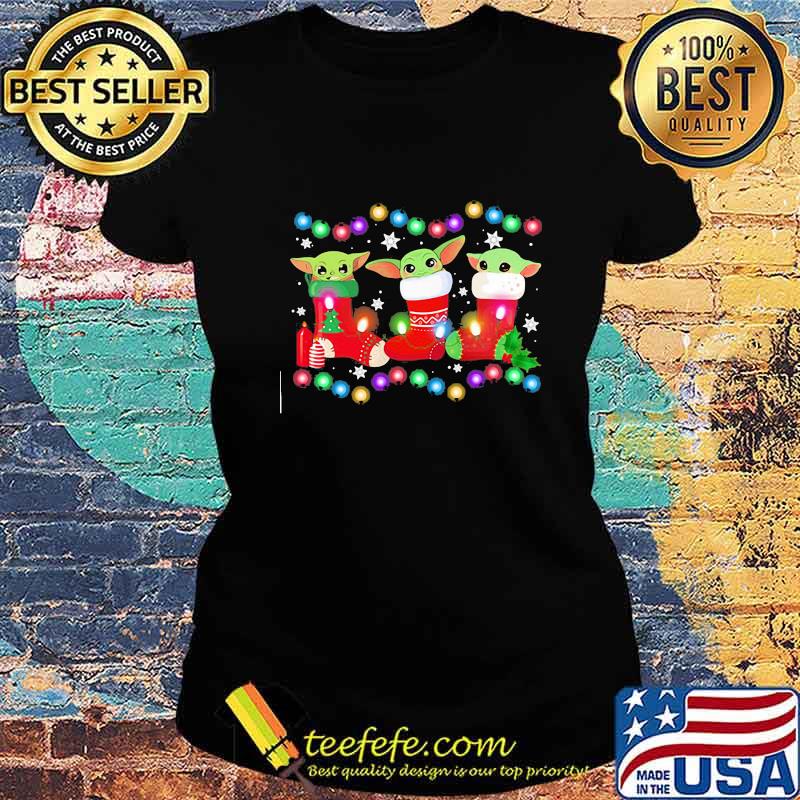 Merry christmas baby yoda lights s Ladies tee Merry christmas baby yoda lights s Ladies tee