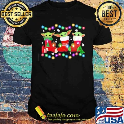 Merry christmas baby yoda lights shirt