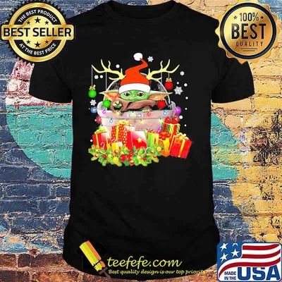 Merry christmas baby yoda santa gifts shirt