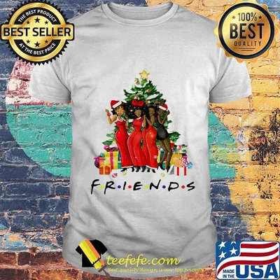 Merry christmas friends black woman shirt