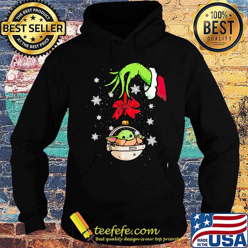 Merry christmas grinch holding baby yoda s Hoodie Merry christmas grinch holding baby yoda s Hoodie